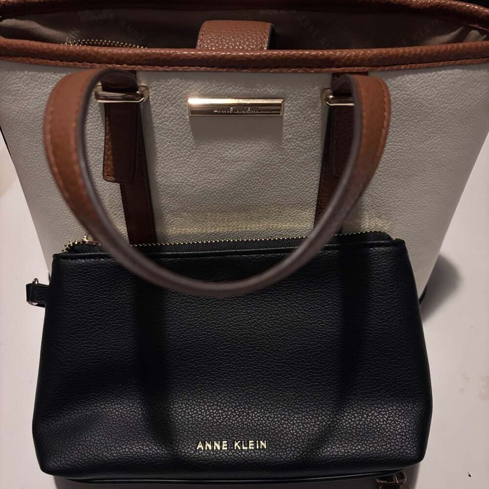 Anne Klein Willa Color Block Tote Bag With Pouch